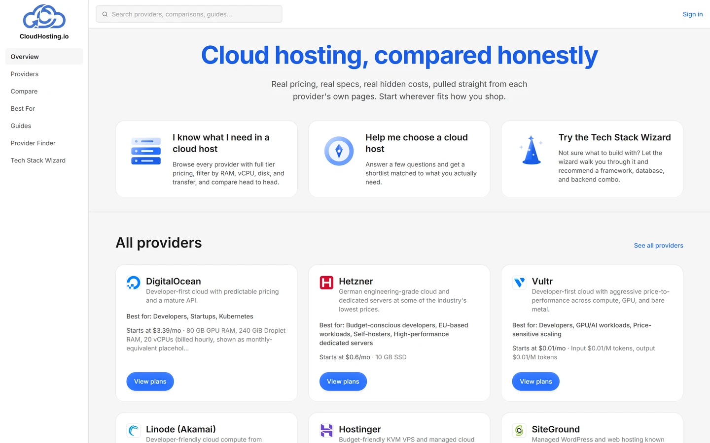 CloudHosting.io — Homepage