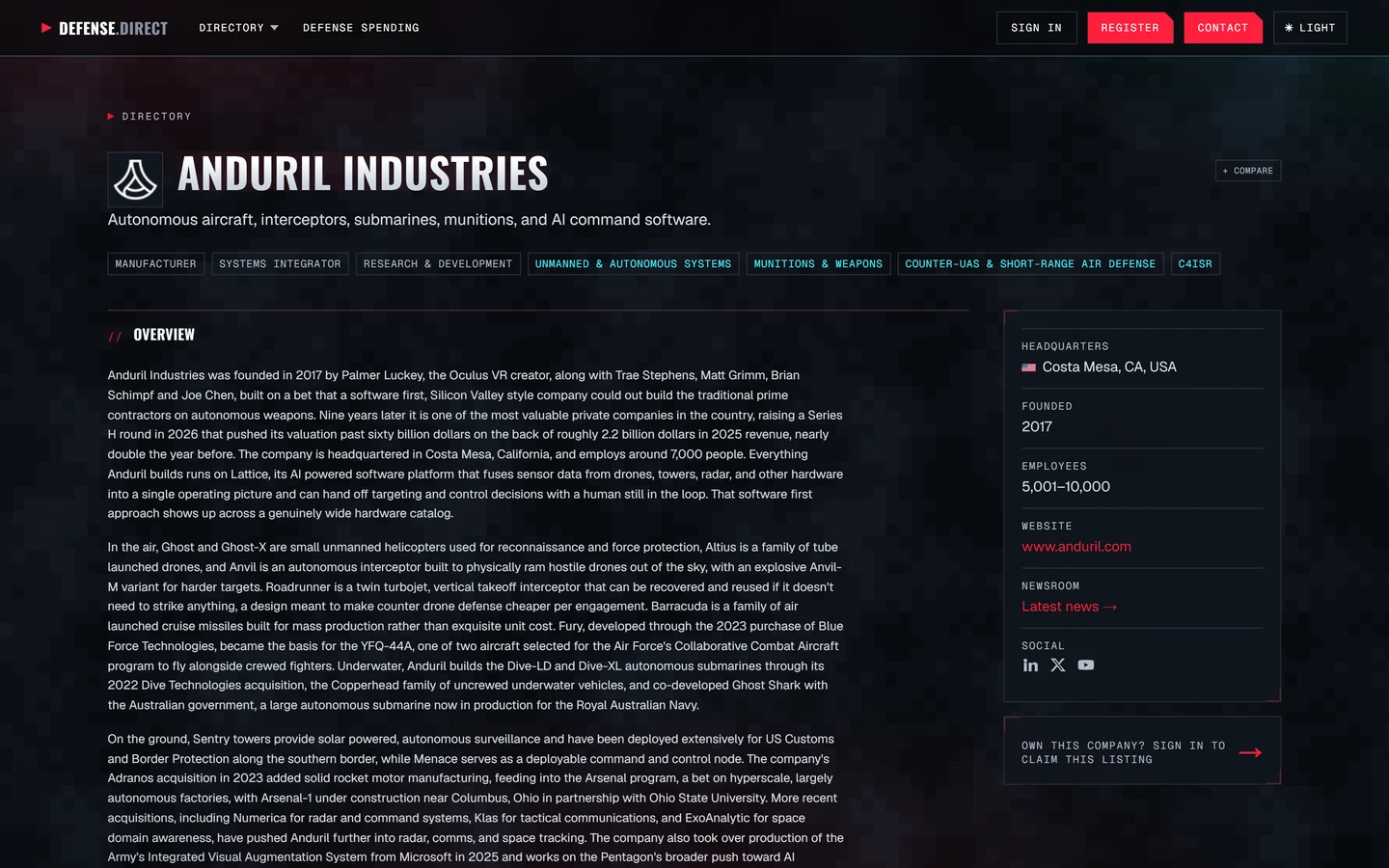 Defense.Direct — Supplier profile