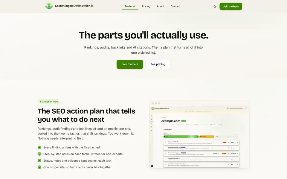 SearchEngineOptimization, Features